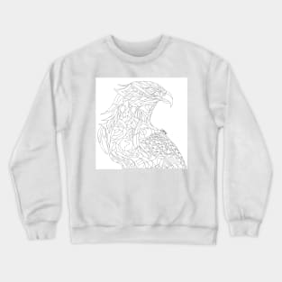 line art mecha peregrine falcon halcon ecopop in mexican techno organic tribal totonac patterns Crewneck Sweatshirt